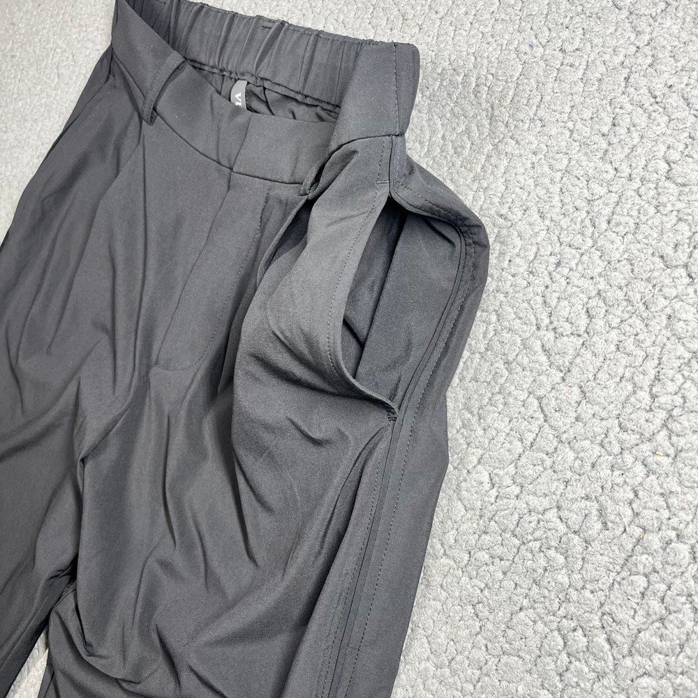 Vuori Villa Wide Leg Trousers Black Pleated Performance Pants VW4086 Womens XS - Picture 3 of 14